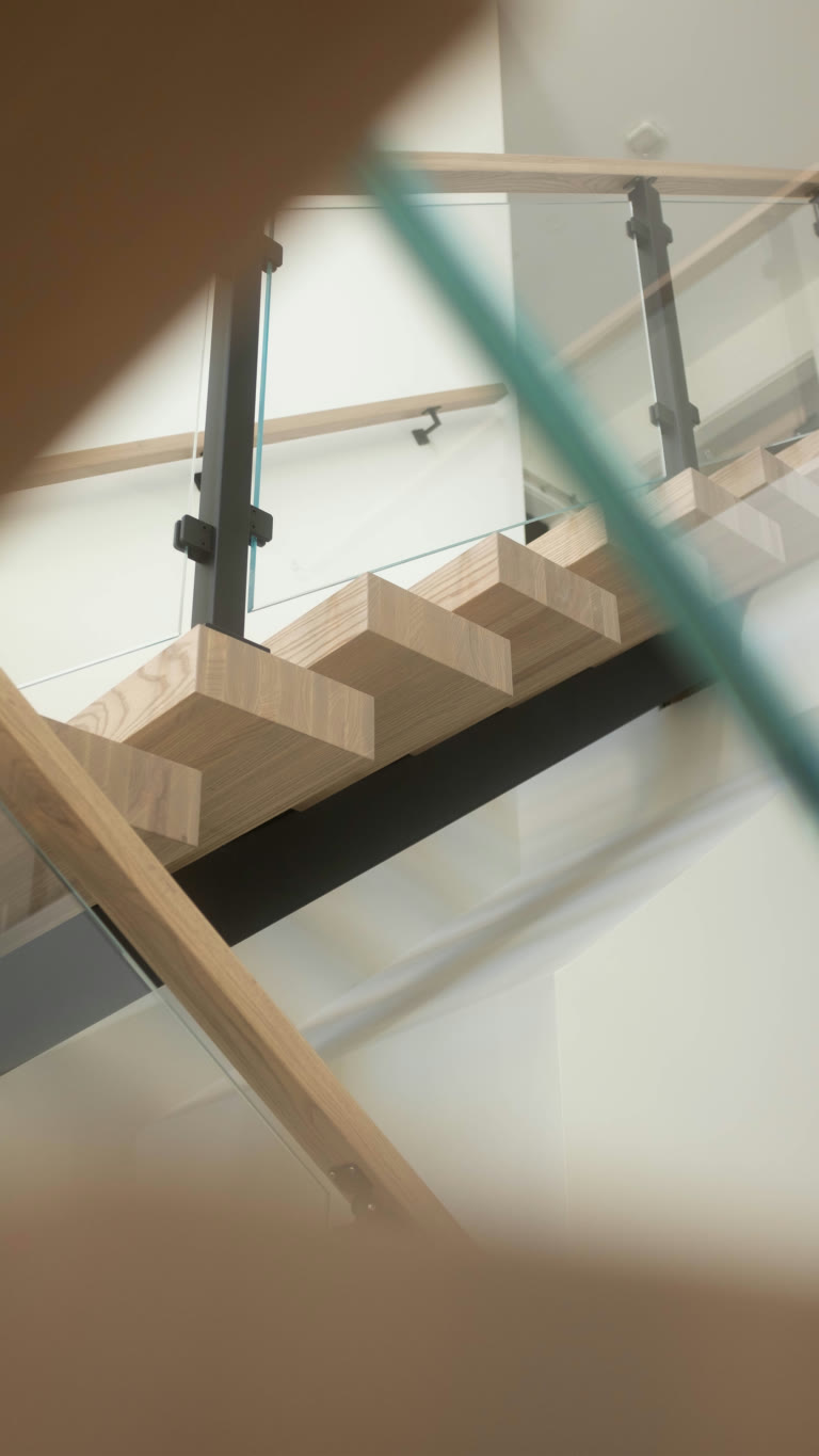 Floating wood stair detail